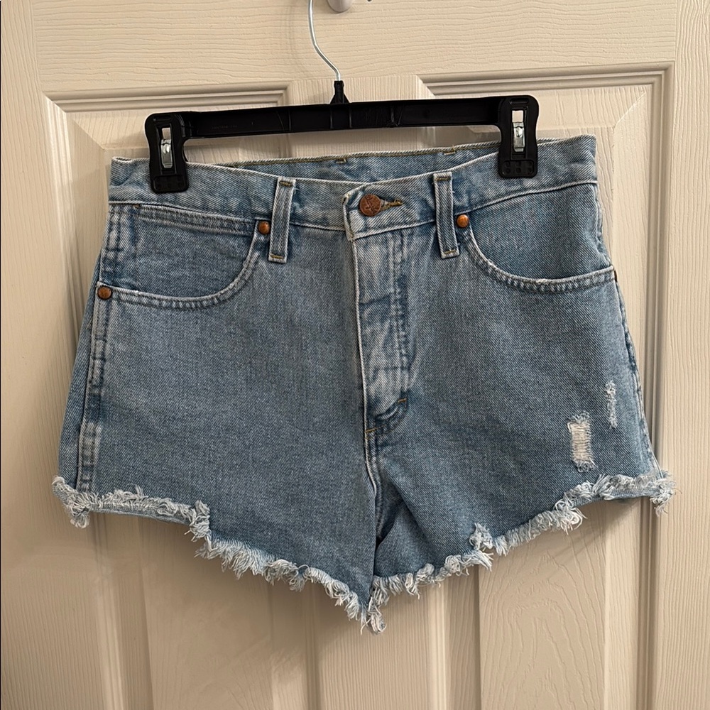 Denim Frayed Hem Women's Shorts